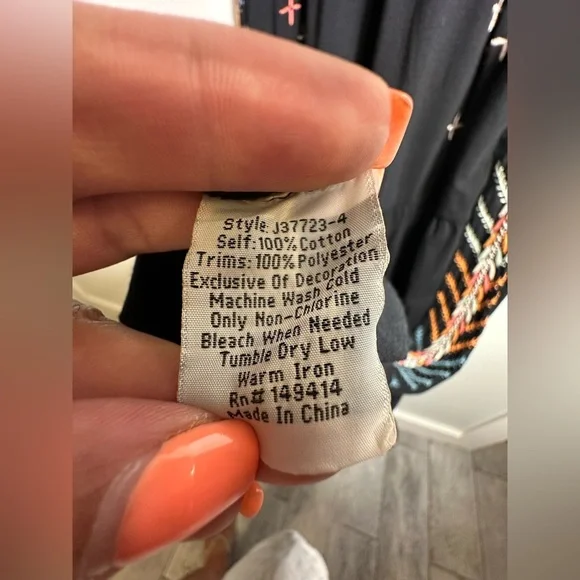 JOHNNY WAS Ceretti Floral Cotton Floral Embroidered Tank Dress Boho - Size S/M? - Picture 16 of 17